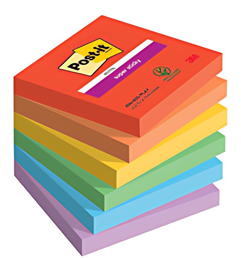 Post-it Bloc-note super sticky notes, 76 x 76 mm, Playful