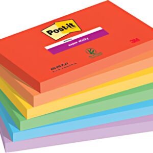 Post-it Bloc-note super sticky notes, 1277 x 76 mm, Playful