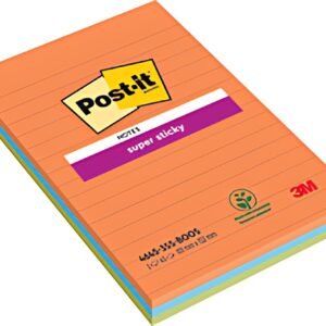 Post-it Bloc-note super sticky notes, 101 x 152 mm, ligné