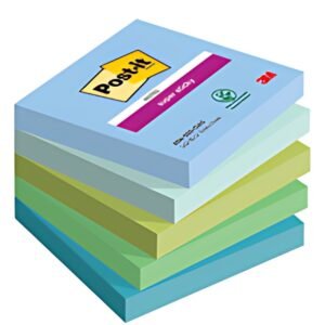 Post-it Bloc-note super sticky notes, 76 x 76 mm, Oasis