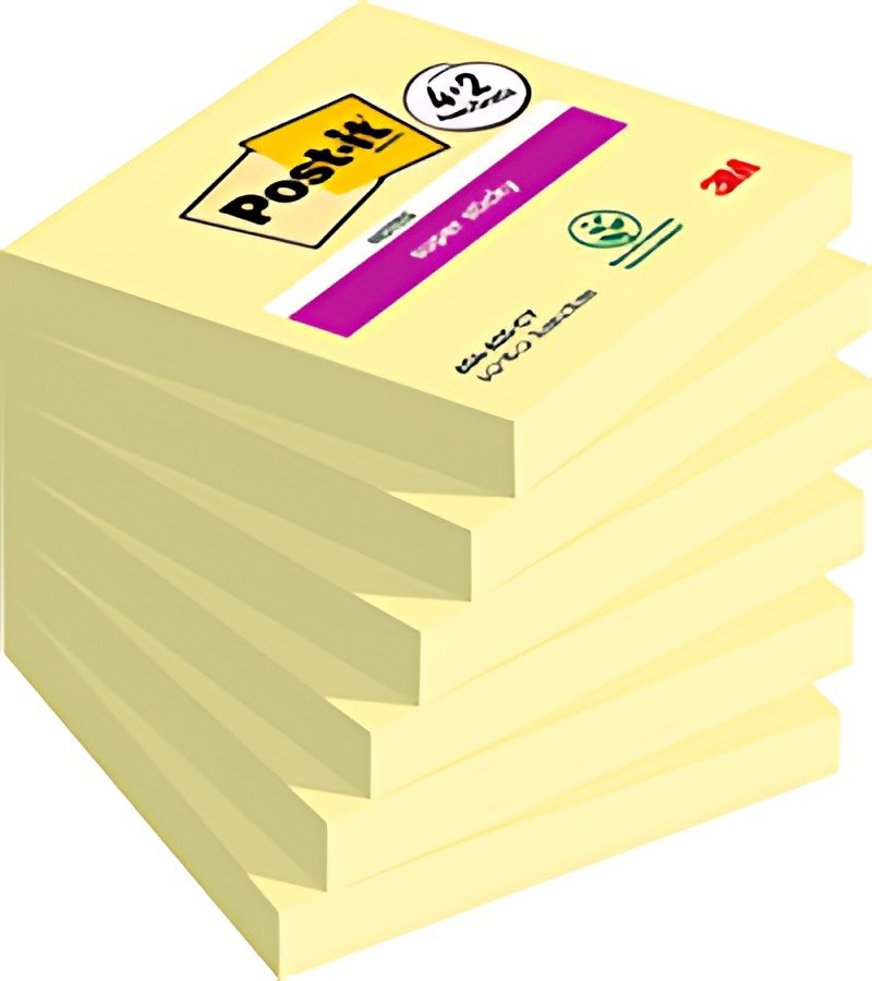 Post-it Bloc-note super sticky notes, 76 x 76 mm, 4+2