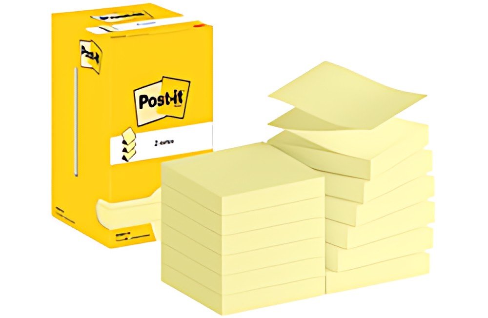 Post-it Bloc-note adhésif z-notes, 76 x 76 mm, jaune