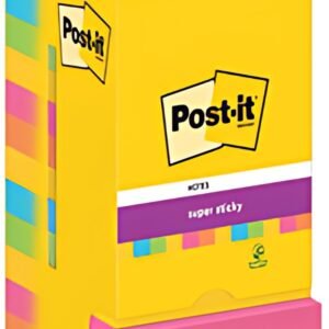 Post-it Bloc-note super sticky notes, 76 x 76 mm, Carnival