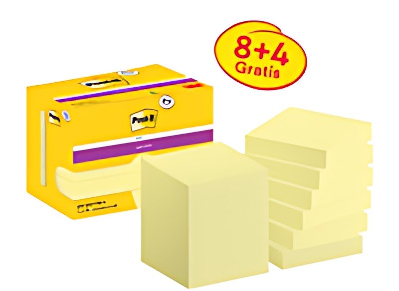 Post-it Bloc-note super sticky notes, 47,6 x 47,6 mm, 8+4
