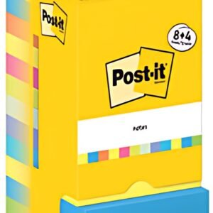 Post-it Bloc-note adhésif, 76 x 76 mm, Energetic, 8+4