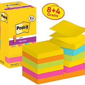 Post-it Bloc-note super sticky z-notes, 76 x 76 mm, 8+4