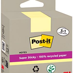 Post-it Bloc-note super sticky Recycling notes, jaune