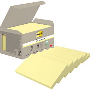 Post-it Bloc-note adhésif Recycling notes, 127x76 mm, jaune