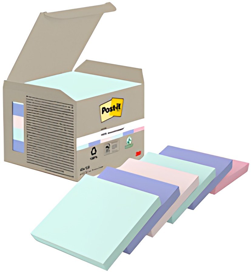 Post-it Bloc-note adhésif Recycling notes, 76x76 mm, assorti
