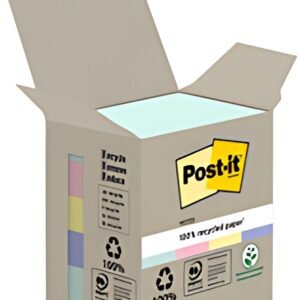 Post-it Bloc-note adhésif Recycling notes, 51x38 mm, assorti