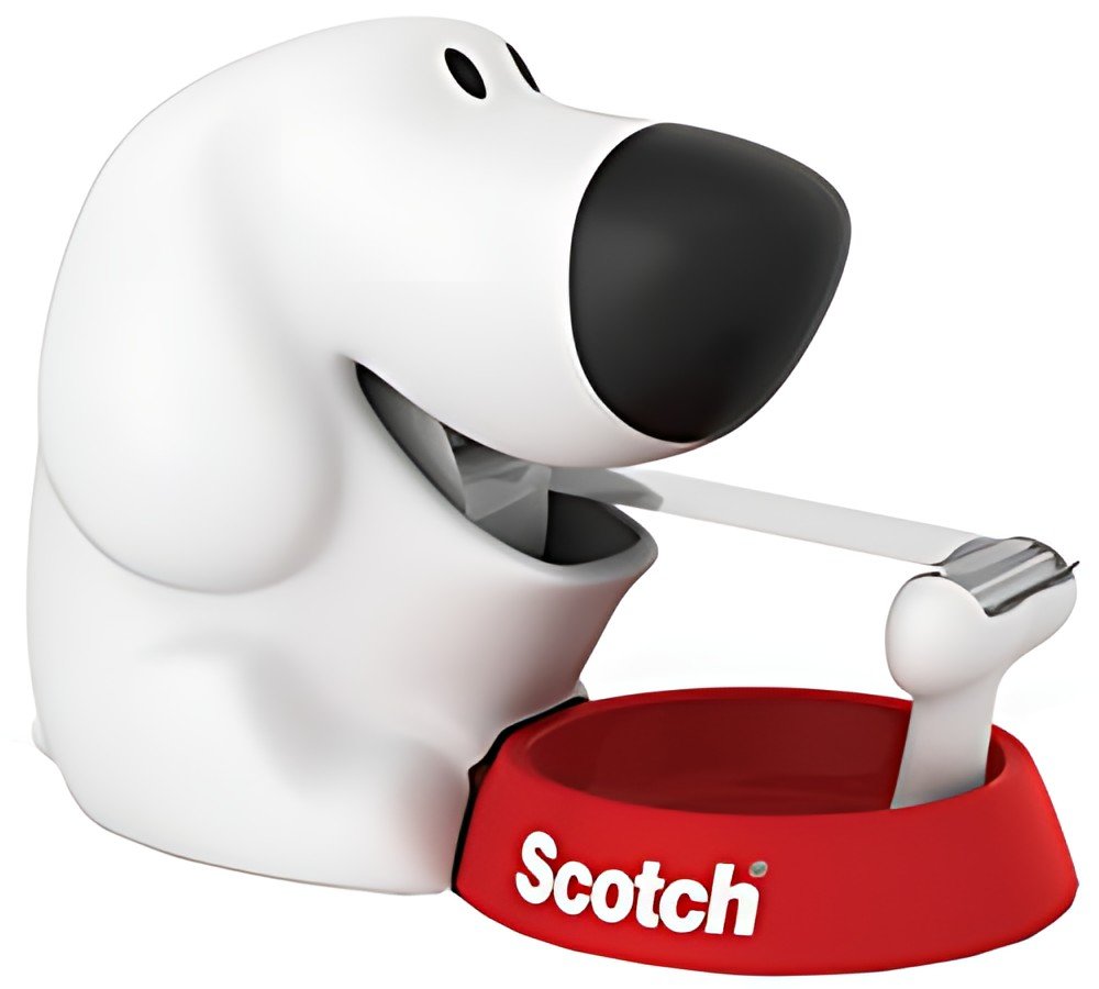 3M Scotch Dévidoir de bureau "Dog", en forme de chien,équipé