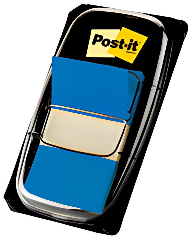 Post-it Marque-page adhésif Index, 25,4 x 43,2 mm, bleu