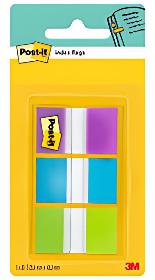 Post-it Marque-pages Index, 25,4 x 43,2 mm, 3 couleurs