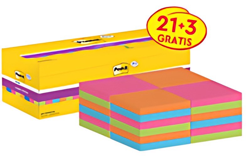 Post-it Bloc-note adhésif super sticky notes, 76x76 mm, 21+3