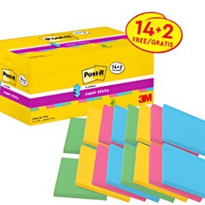 Post-it Bloc-note super sticky z-notes, 76 x 76 mm, 14+2