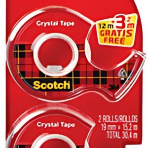 Scotch Dévidoir à main Crystal, transparent, pack économique
