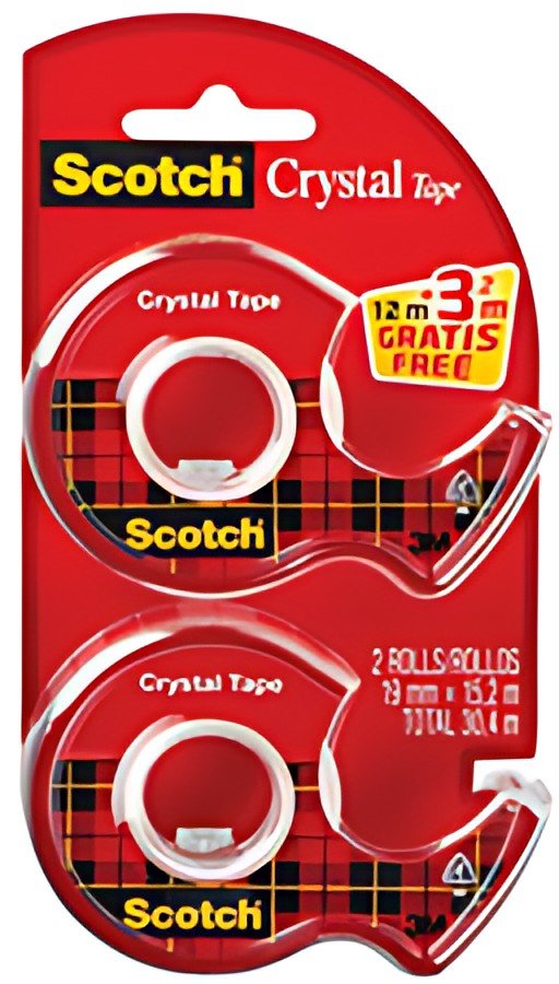 Scotch Dévidoir à main Crystal, transparent, pack économique