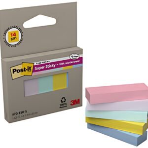 Post-it Marque-page Super Sticky Couleurs Pastel, 15 x 50mm