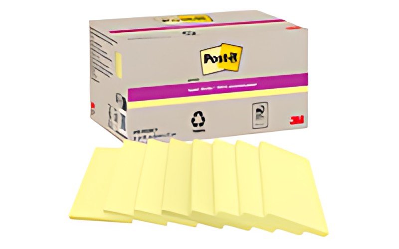 Post-it Bloc-notes super sticky Recycling Notes, jaune