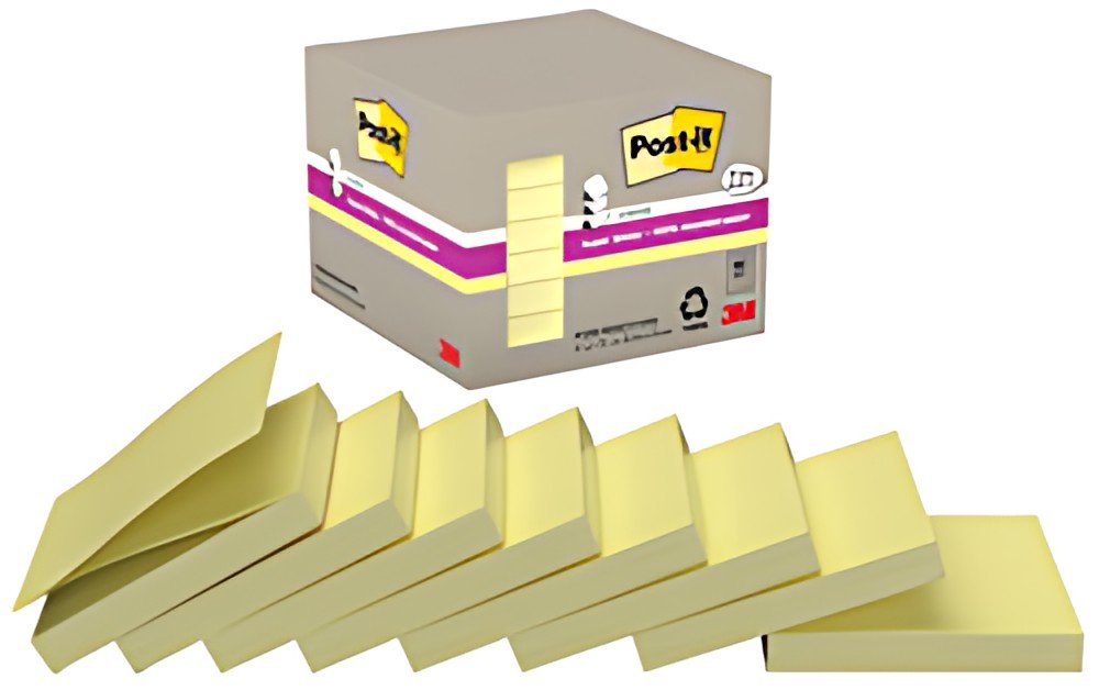 Post-it Bloc-notes super sticky Recycling Z-Notes, jaune
