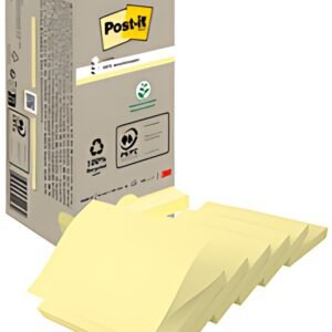 Post-it Bloc-notes adhésif Recycling z-notes, 76x76mm, jaune