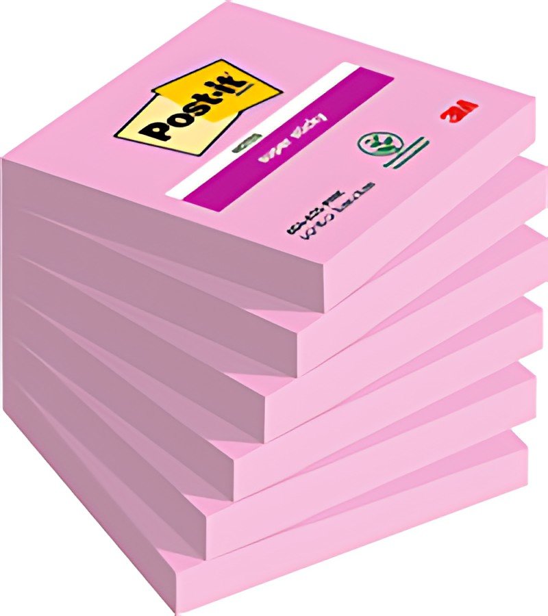 Post-it Haftnotizen super sticky notes, 76 x 76 mm, rosa
