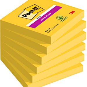 Post-it Bloc-notes super sticky notes, 76x76 mm, ultrajaune