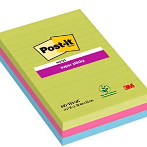 Post-it Bloc-notes super sticky notes, 101 x 152 mm, ligné