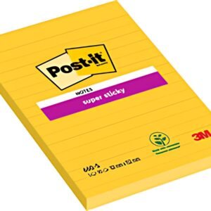Post-it Bloc-note super sticky notes, 101 x 152 mm, jaune