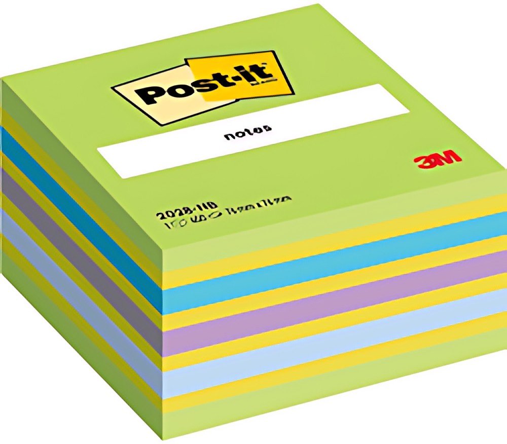 Post-it Bloc-note cube notes, 76 x 76 mm, bleu/vert