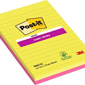 Post-it Bloc-notes super sticky notes, 125 x 200 mm, ligné