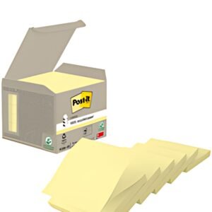 Post-it Bloc-note adhésif Recycling z-notes, 76x76 mm, jaune