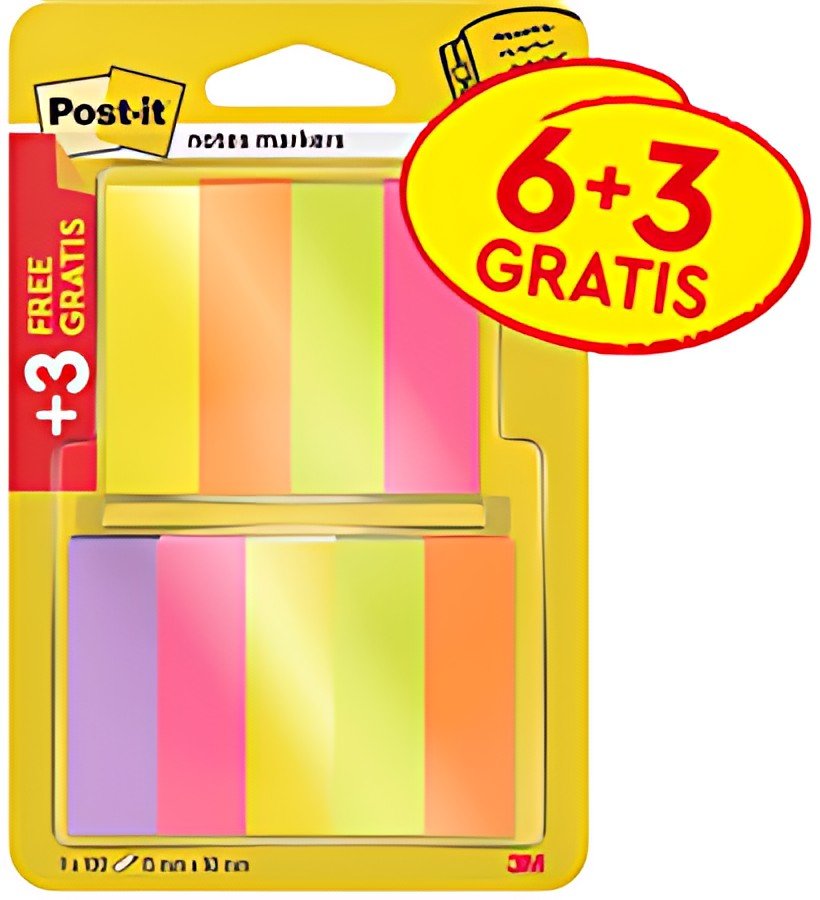 Post-it Marque-page Page Marker, papier, étroit, 6+3