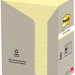 Post-it Bloc-note adhésif Recycling notes, 127x76 mm, jaune