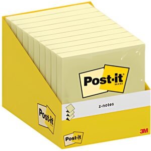 Post-it Bloc-note adhésif z-notes, 76 x 76 mm, jaune canari