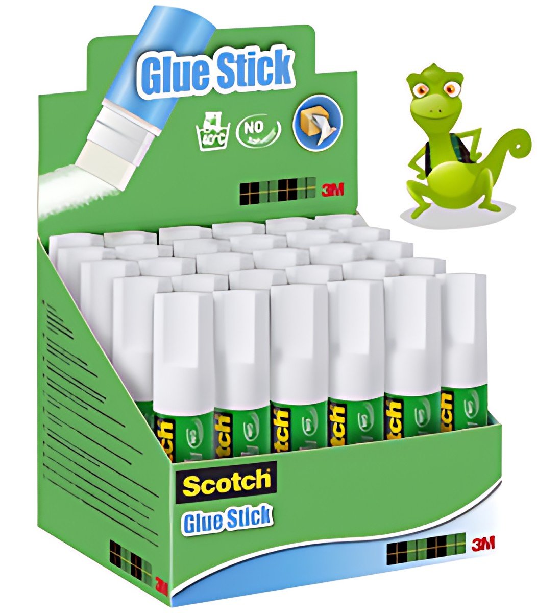 3M Scotch Bâton de colle standard, 8 g, présentoir