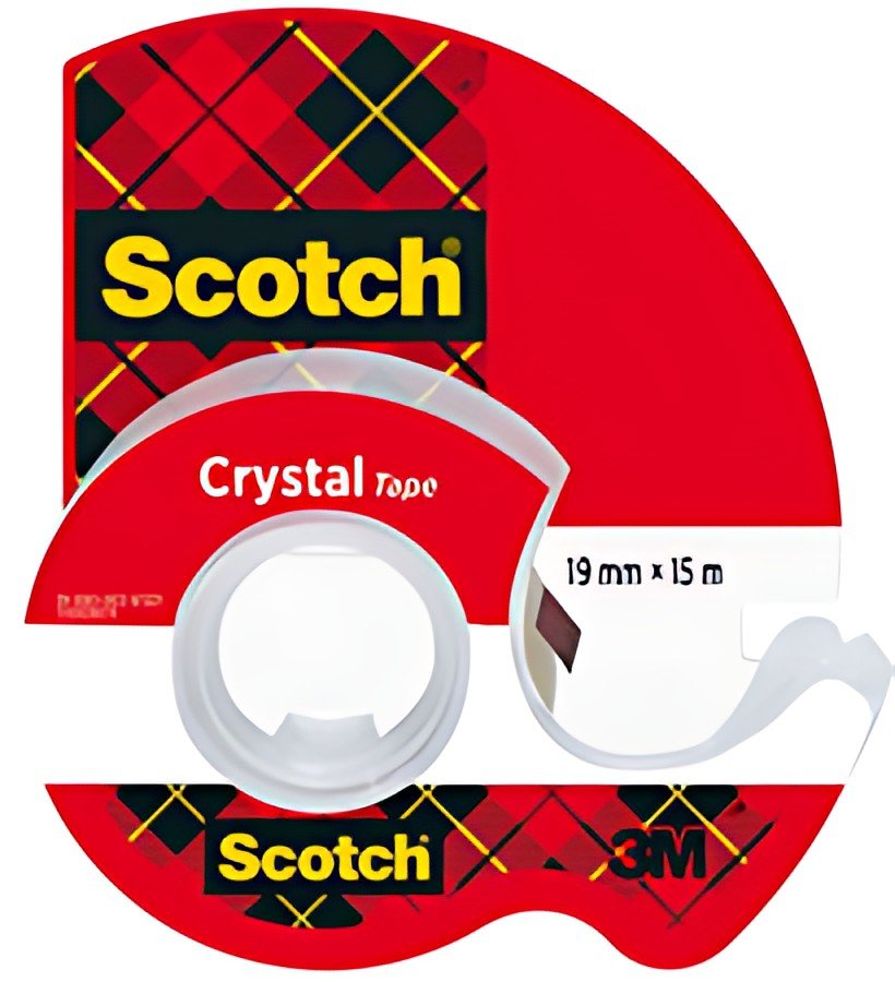 Scotch Ruban adhésif Crystal, transparent, avec dévidoir
