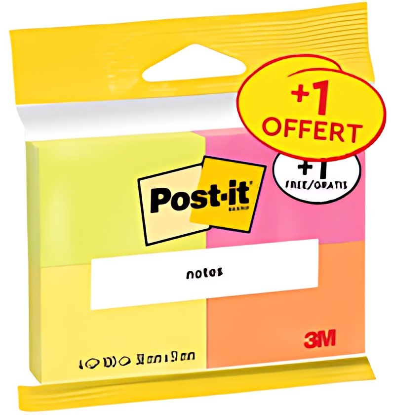 Post-it Bloc-note adhésif notes, 38 x 51 mm, pack de 4