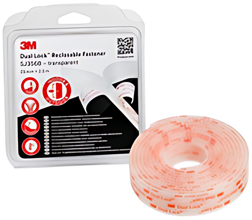 3M Dual Lock Fermeture à pression SJ354B, 25 mmx2,5 m, noir