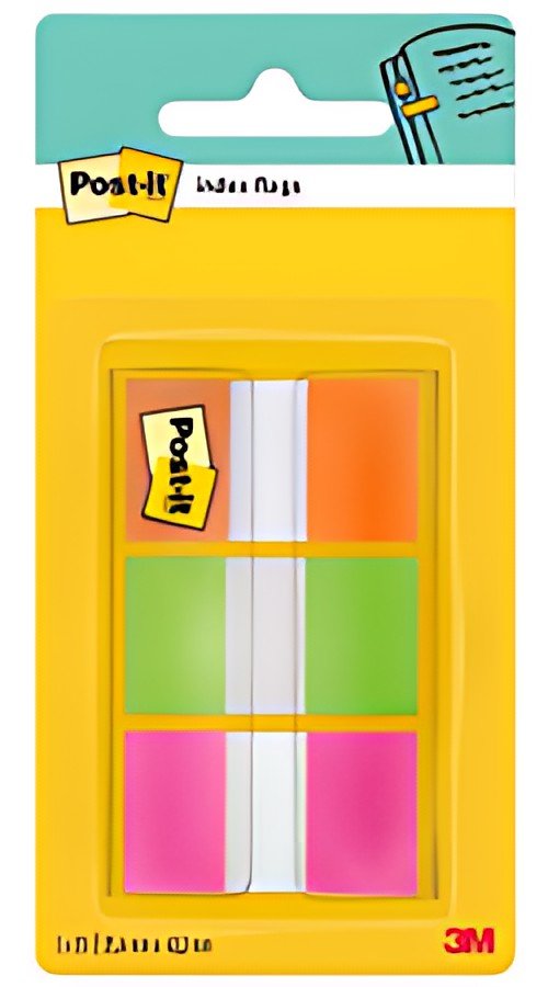 Post-it Marque-pages Index, 25,4 x 43,2 mm, 3 couleurs