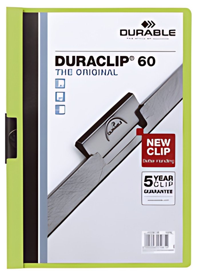 DURABLE DURACLIP ORIGINAL 60 Chemises à pince, A4, vert