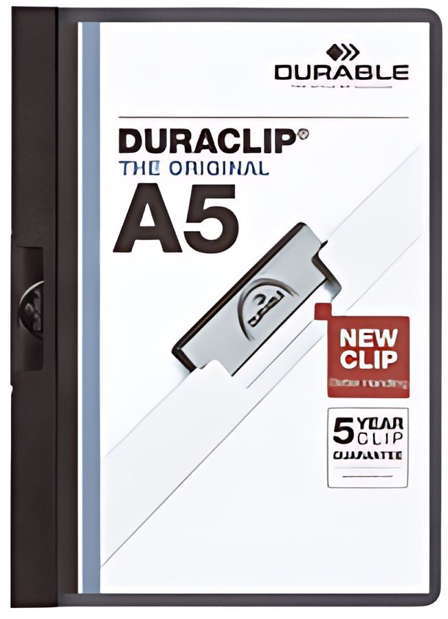 DURABLE Chemise à clip DURACLIP, A5, noir