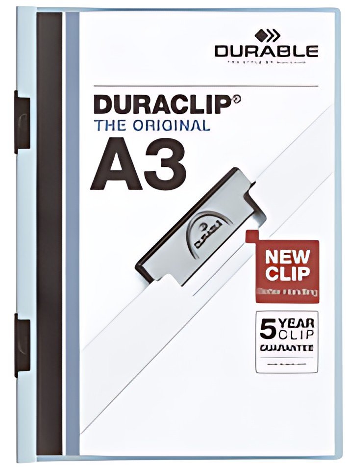 DURABLE Chemise à clip DURACLIP, A3, bleu