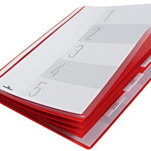 Agrafeuse personnelle DURABLE avec barre de suspension, DIN A4, rouge
