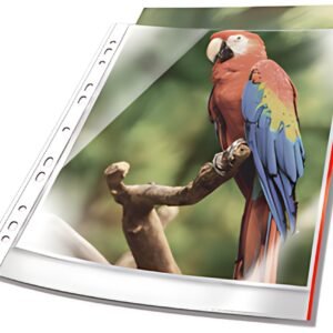 DURABLE Pochette perforée PREMIUM, A4, PP, bord rouge