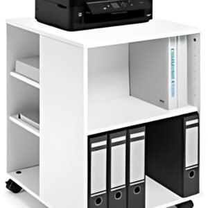 DURABLE Desserte de bureau "74/59" ouvert, 6 étagères, blanc