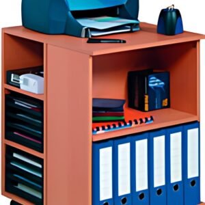 DURABLE Desserte de bureau "74/59" ouvert, 6 étagères, hêtre