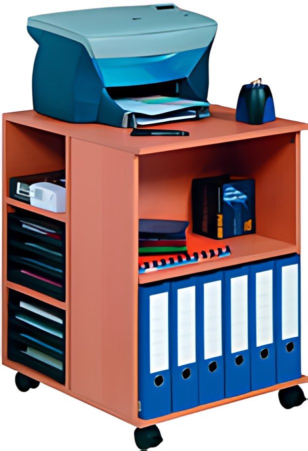 DURABLE Desserte de bureau "74/59" ouvert, 6 étagères, hêtre