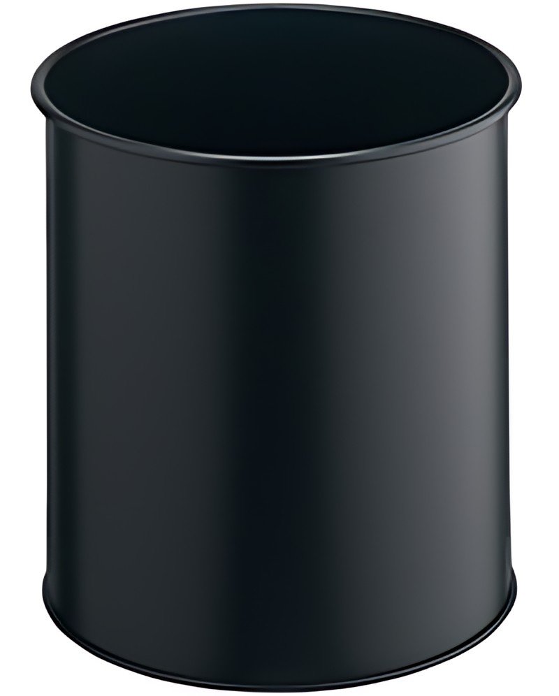 DURABLE Corbeille METALL, rond, 15 litres, noir