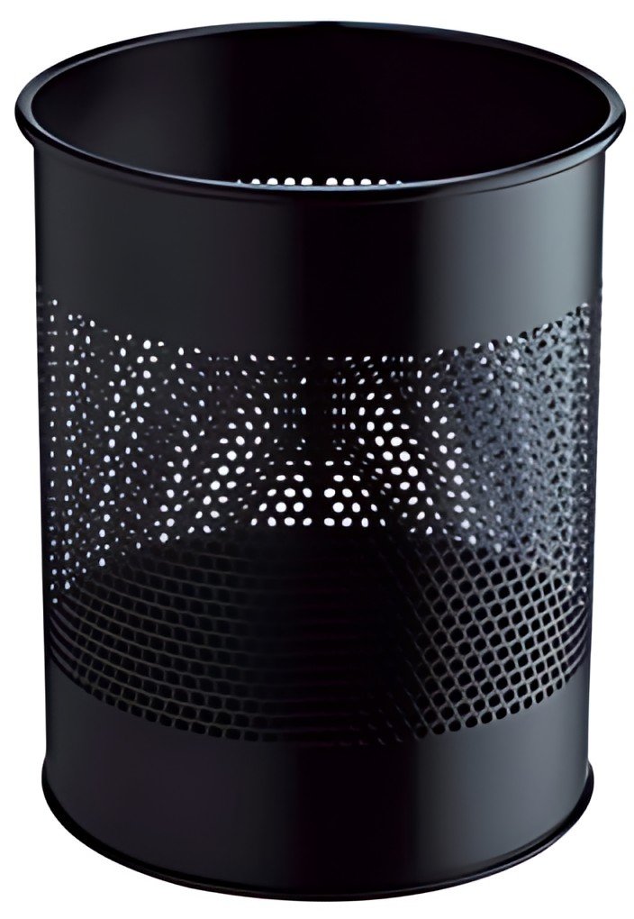 DURABLE Corbeille METAL, ronde,15 litres, noir